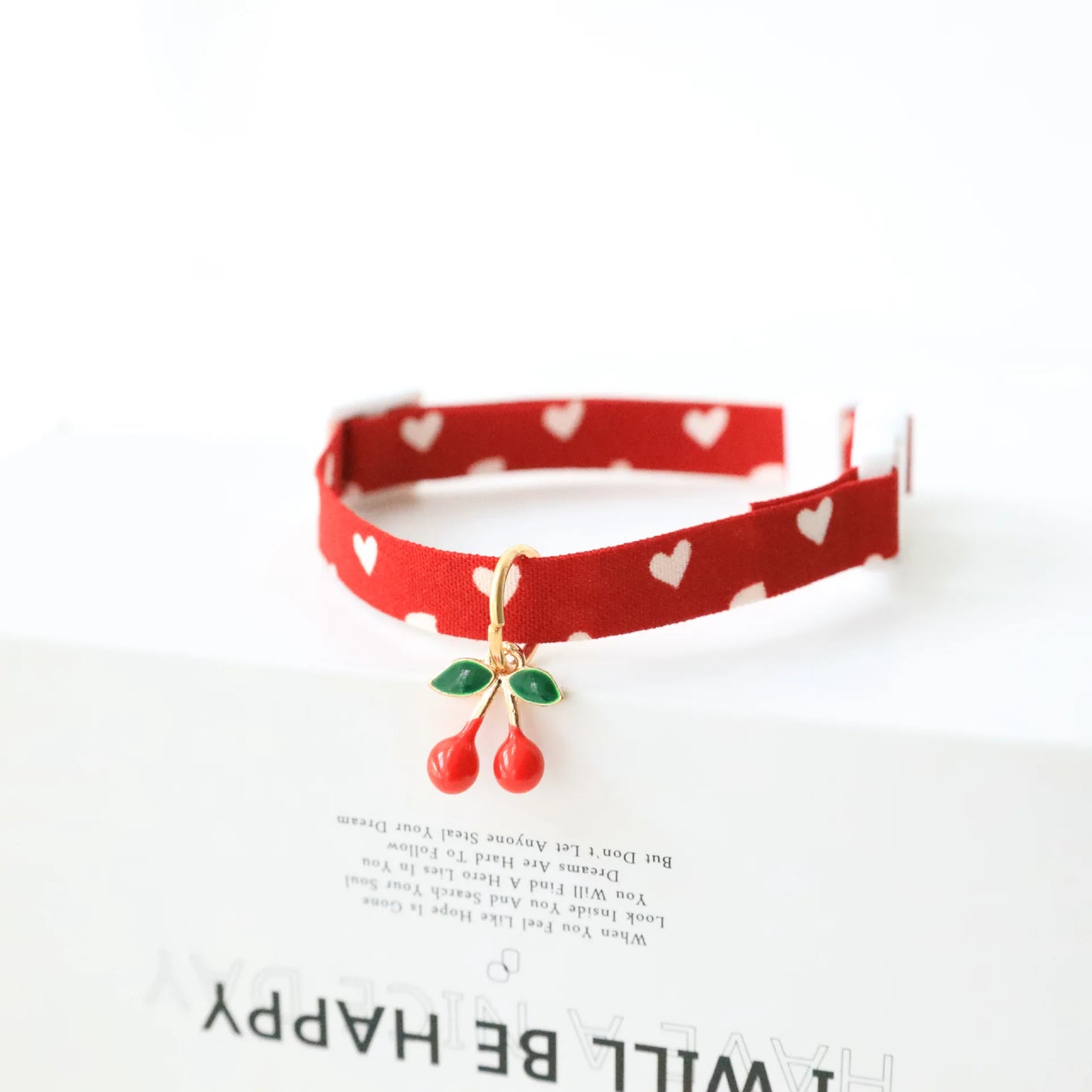 Small Cat Necklace Neck Collar Safety Breakaway Heart shape Dog Tie Adjustable Strap for Puppy Kittens collar with bell
