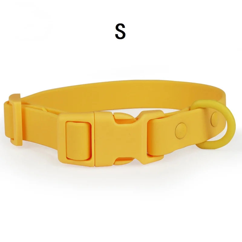 Waterproof Dog Collar Pvc Macaron Color Adjustable Rubber Dog Collars Quick Release Buckle Collar for Small Medium Large Dogs