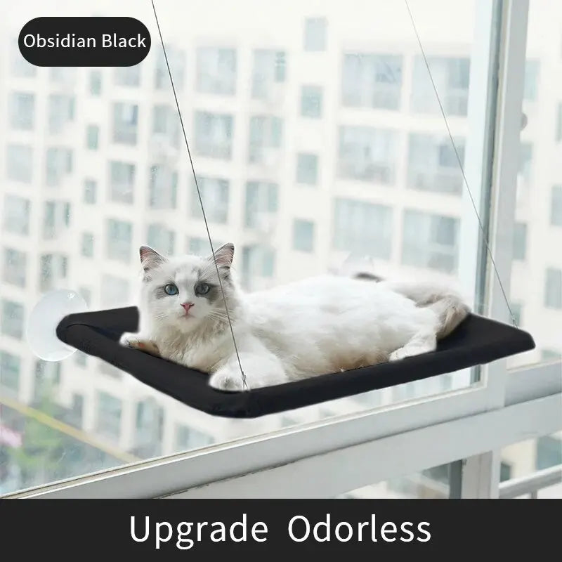 Foldable Cat Window Perch Bed Hammock Cat Window Wall Perch Hammock Seat with 4 Strong Suction Cups