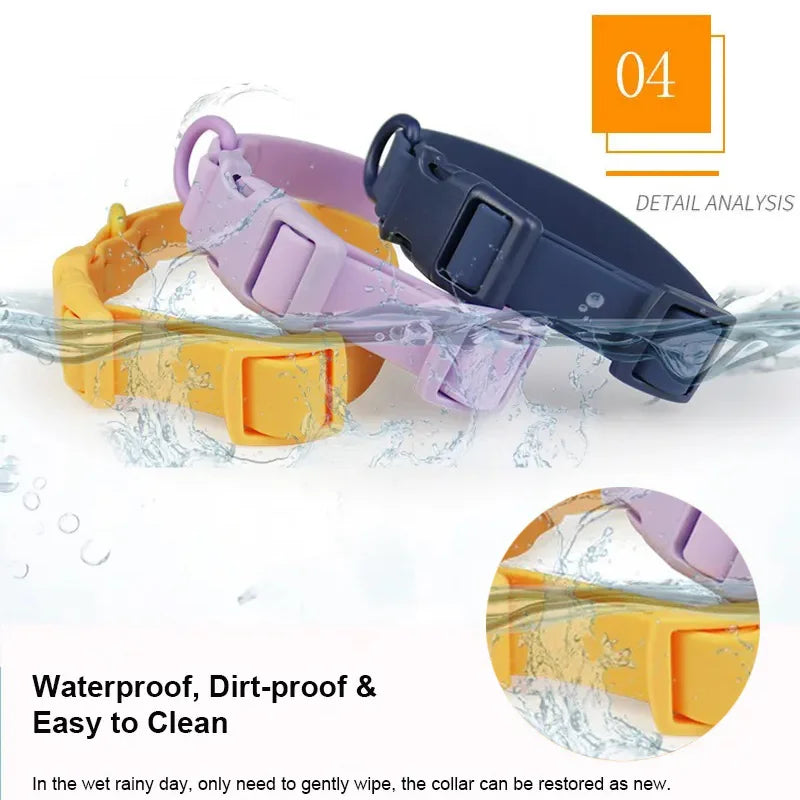 Waterproof Dog Collar Pvc Macaron Color Adjustable Rubber Dog Collars Quick Release Buckle Collar for Small Medium Large Dogs