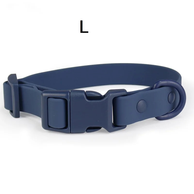 Waterproof Dog Collar Pvc Macaron Color Adjustable Rubber Dog Collars Quick Release Buckle Collar for Small Medium Large Dogs