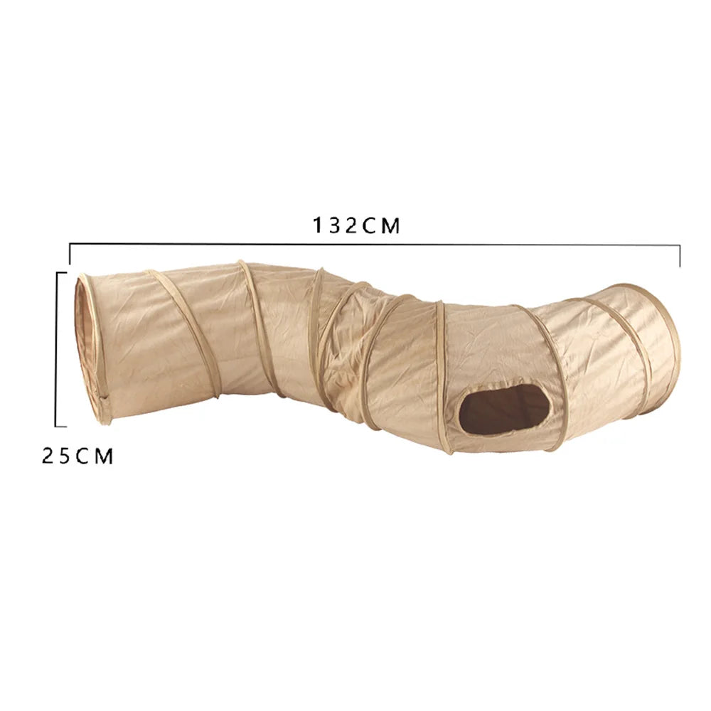 Collapsible Cat Winter Suede Tunnel for Kitten Play Chase Hide Tunnel,Interactive Bedding Toy in 2 ways,3 ways, Cro