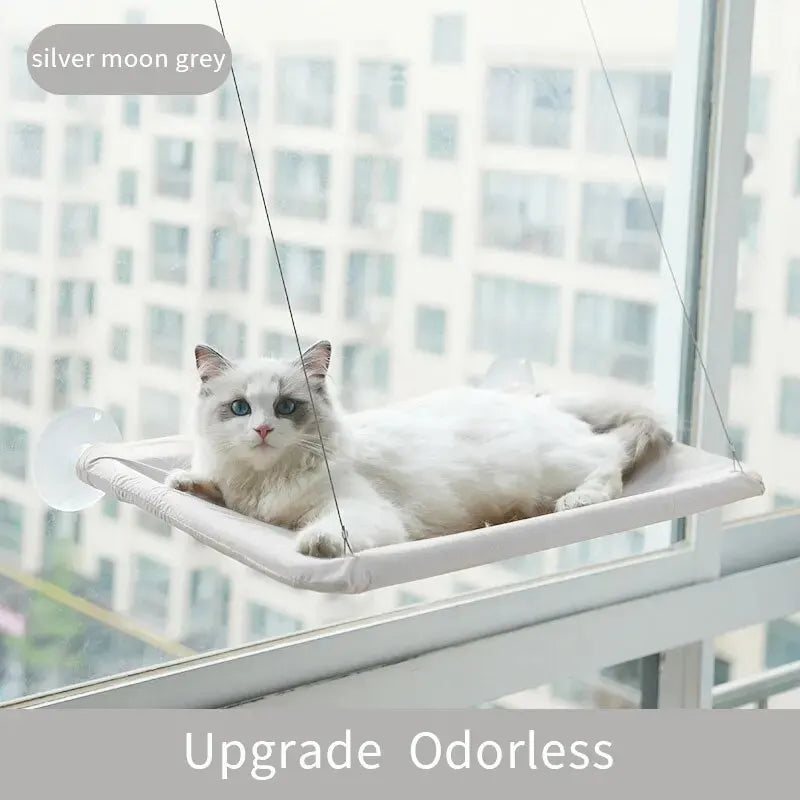 Foldable Cat Window Perch Bed Hammock Cat Window Wall Perch Hammock Seat with 4 Strong Suction Cups