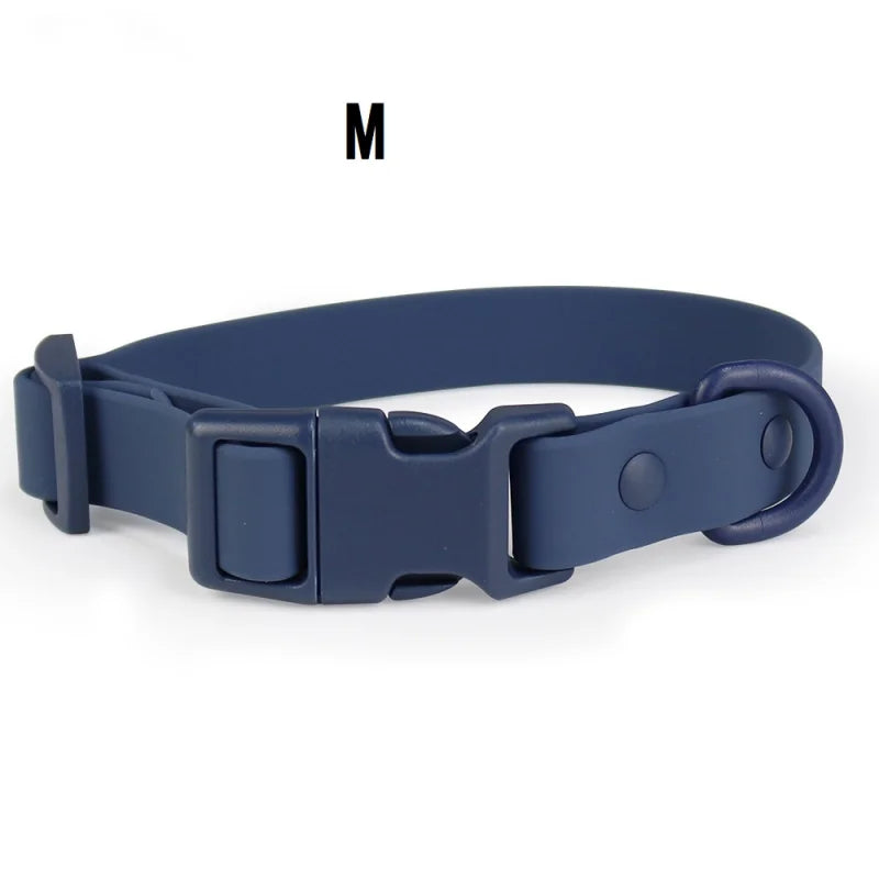 Waterproof Dog Collar Pvc Macaron Color Adjustable Rubber Dog Collars Quick Release Buckle Collar for Small Medium Large Dogs