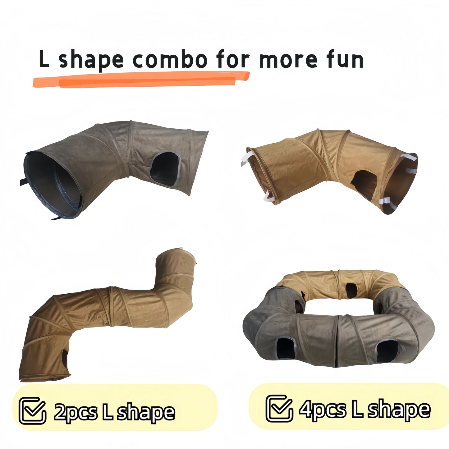 Collapsible Cat Winter Suede Tunnel for Kitten Play Chase Hide Tunnel,Interactive Bedding Toy in 2 ways,3 ways, Cro