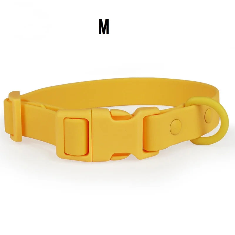 Waterproof Dog Collar Pvc Macaron Color Adjustable Rubber Dog Collars Quick Release Buckle Collar for Small Medium Large Dogs