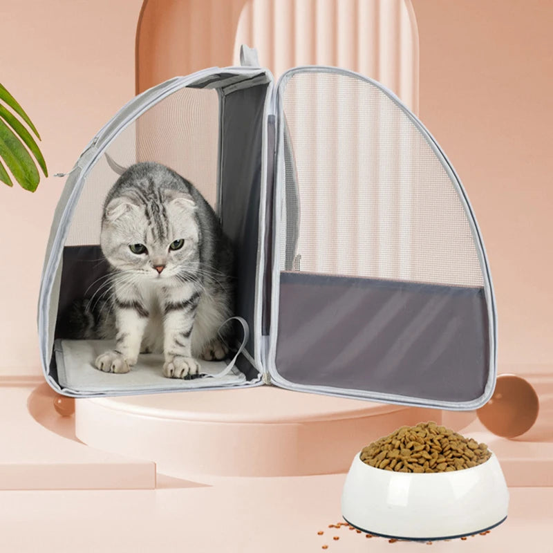 Pet Cat Carrier Bag Outdoor Travel Backpack for Cats Small Dogs Breathable Cat Carrying Bag Suitable for Cats Within 6kg