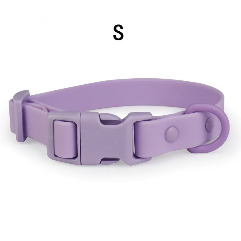Waterproof Dog Collar Pvc Macaron Color Adjustable Rubber Dog Collars Quick Release Buckle Collar for Small Medium Large Dogs