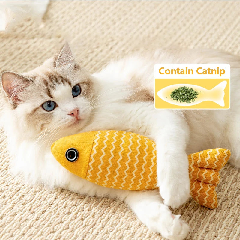 Cat Toys Fish Catnip Toys Interactive Cat Toy Cat Chew Toy Cat Pillow Toys Kitten Exercise Kicker Toys for Indoor Cats Kitty Kit