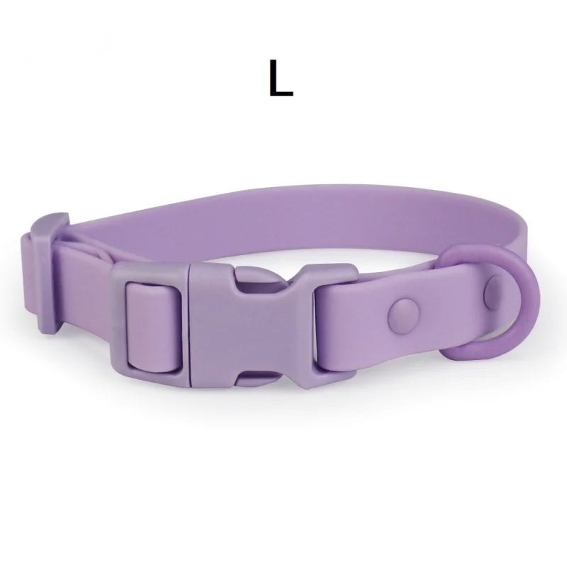 Waterproof Dog Collar Pvc Macaron Color Adjustable Rubber Dog Collars Quick Release Buckle Collar for Small Medium Large Dogs