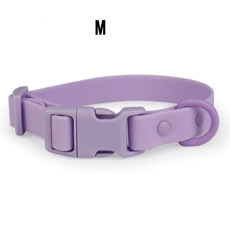 Waterproof Dog Collar Pvc Macaron Color Adjustable Rubber Dog Collars Quick Release Buckle Collar for Small Medium Large Dogs