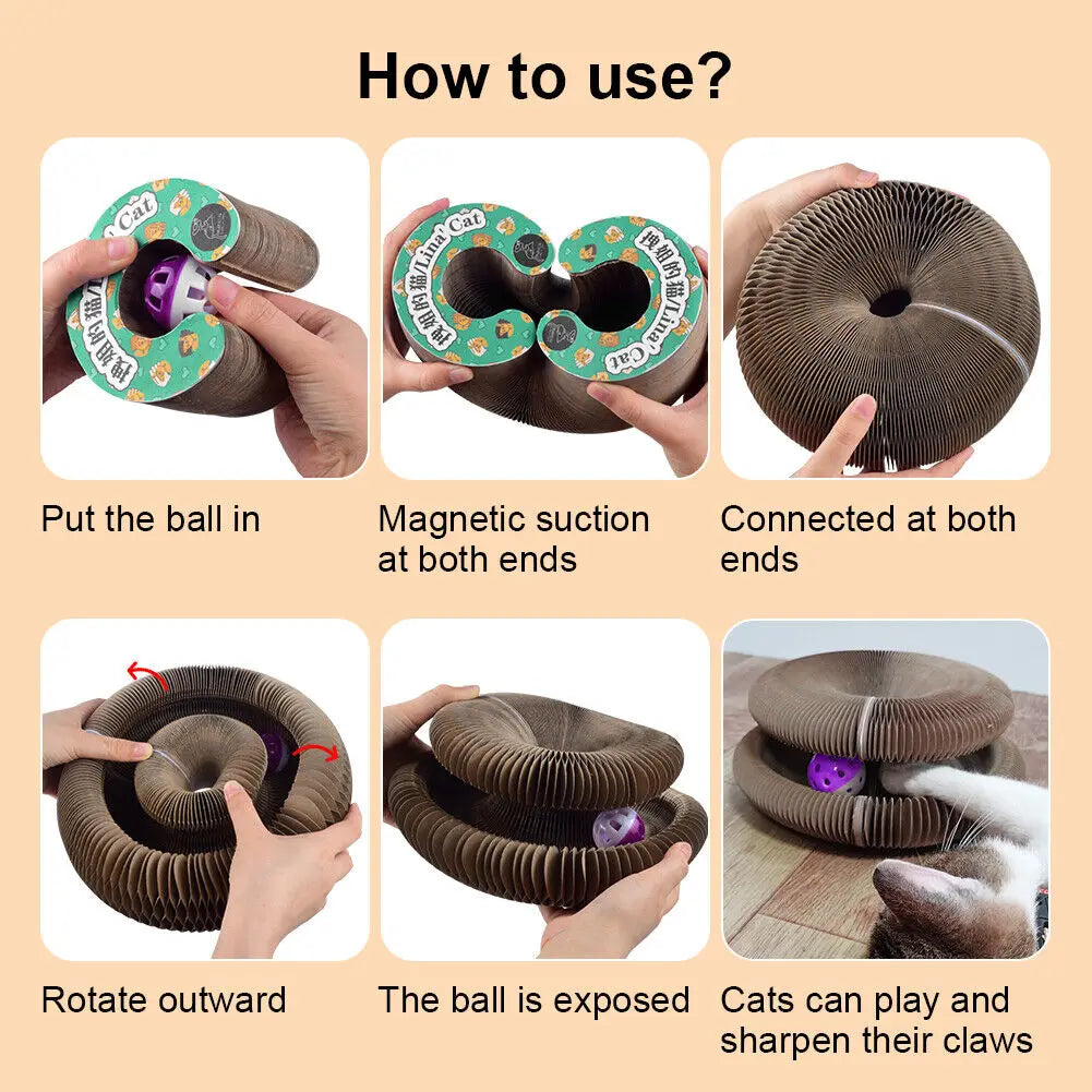 Cat Foldable Magic Organ Cat Scratching Board Funny Toy Grinding Claw Sleeping Bed Thickened Cat Interactive Toys Pet Supplies