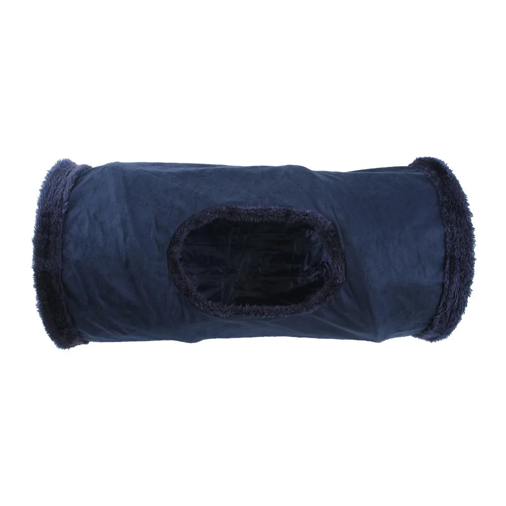 Collapsible Cat Winter Suede Tunnel for Kitten Play Chase Hide Tunnel,Interactive Bedding Toy in 2 ways,3 ways, Cro