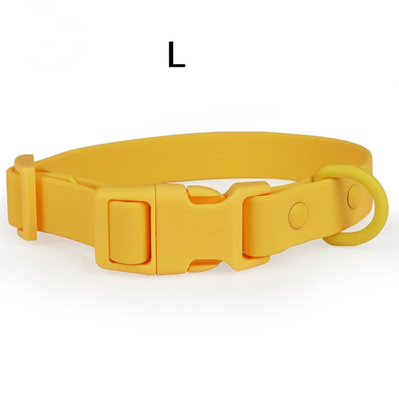 Waterproof Dog Collar Pvc Macaron Color Adjustable Rubber Dog Collars Quick Release Buckle Collar for Small Medium Large Dogs
