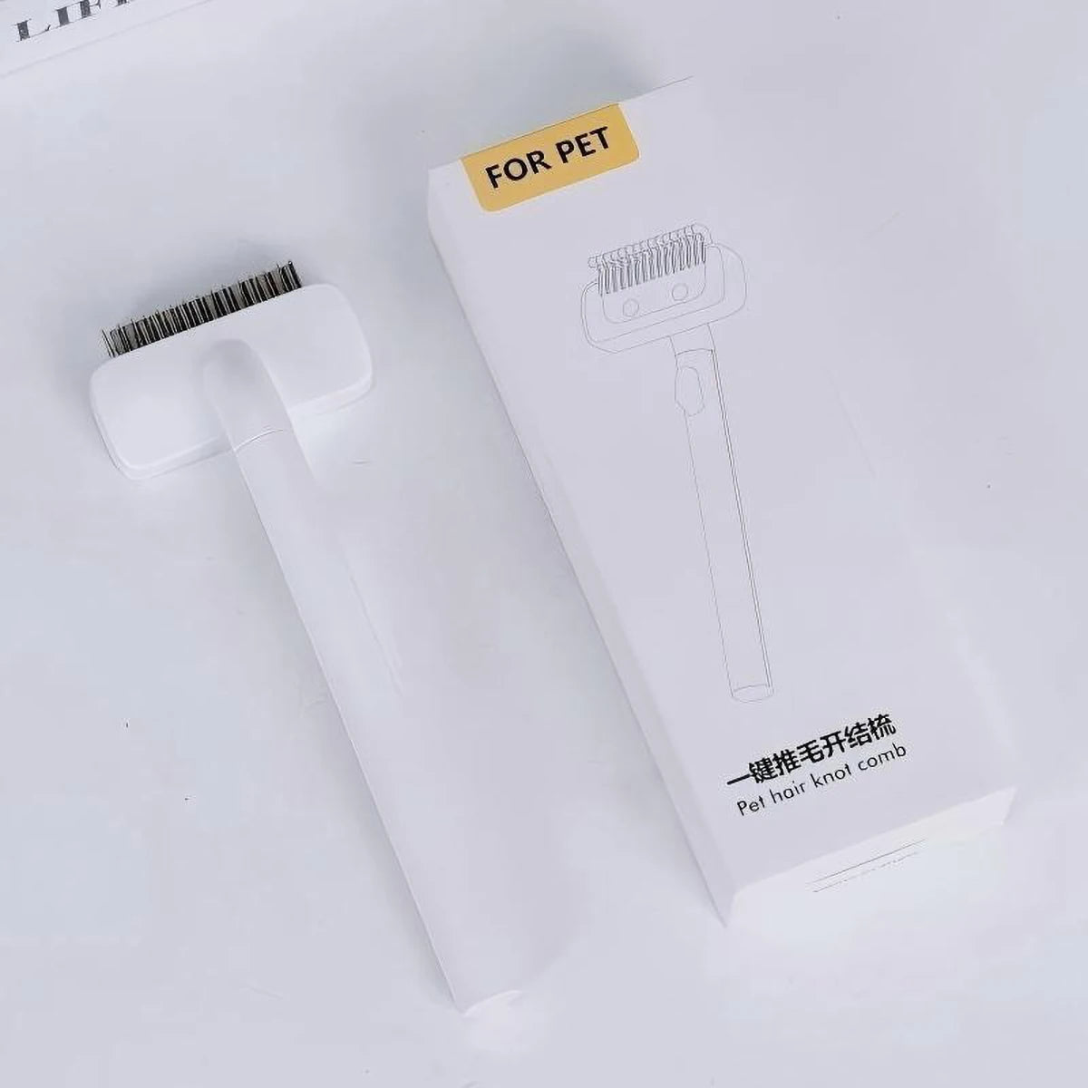 Stainless Steel Pet Comb with Rounded Knife Head - Dog Grooming Tool for Thinning Hair Gentle on Skin