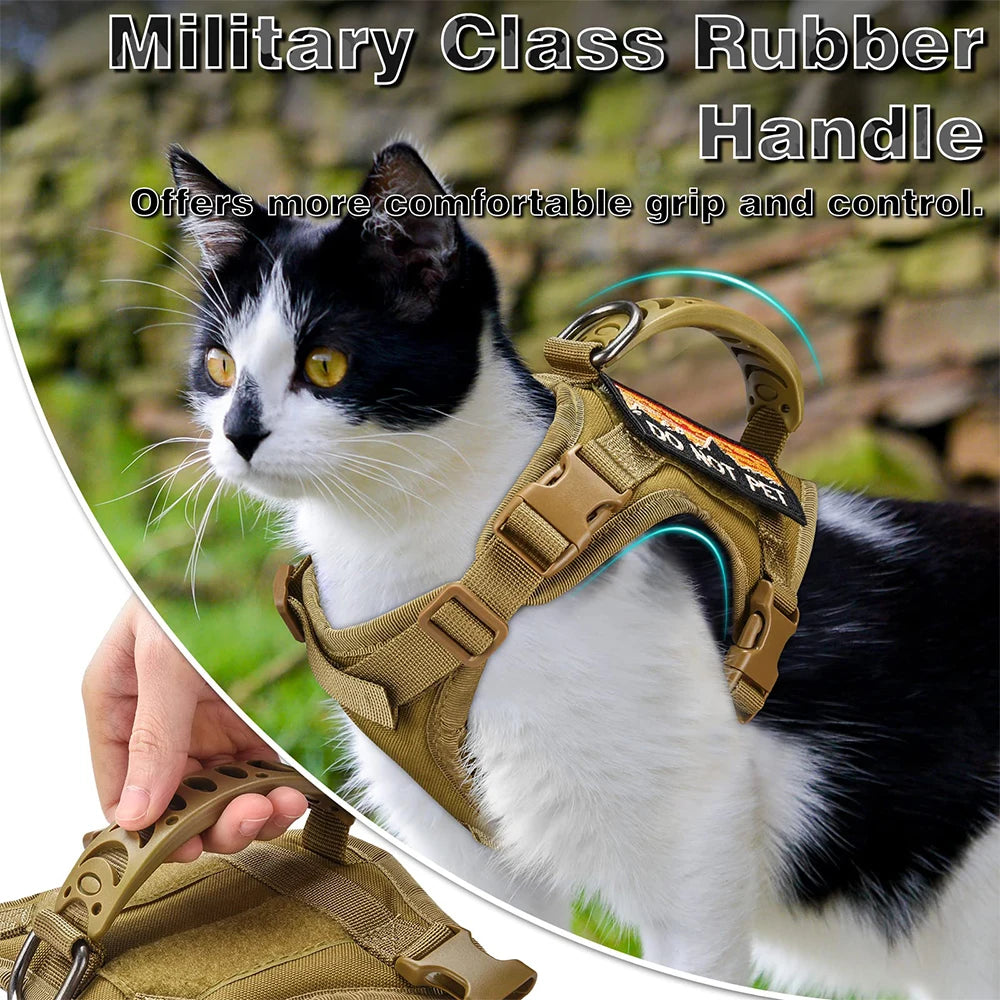 Tactical Cat Harness Leash Puppy Adjustable Kitten Vest For Military Small Dogs Harnesses Working Training Cat Accessories