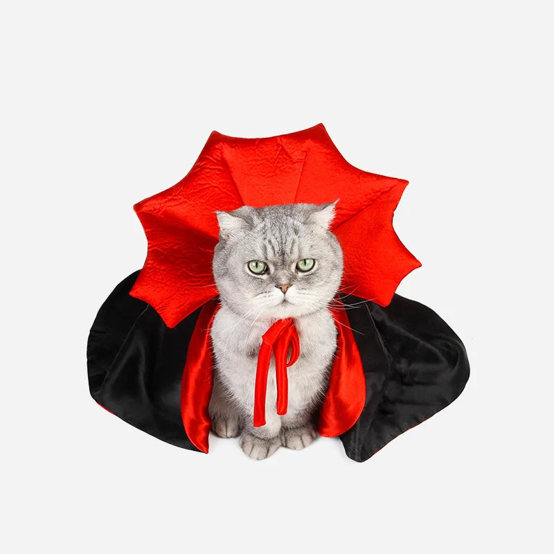 Cute Halloween Pet Costumes Cosplay Vampire Cloak