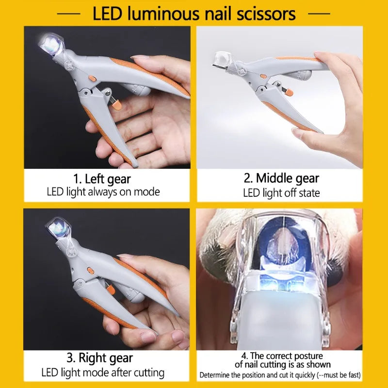 Professional Pet Nail Clipper with LED