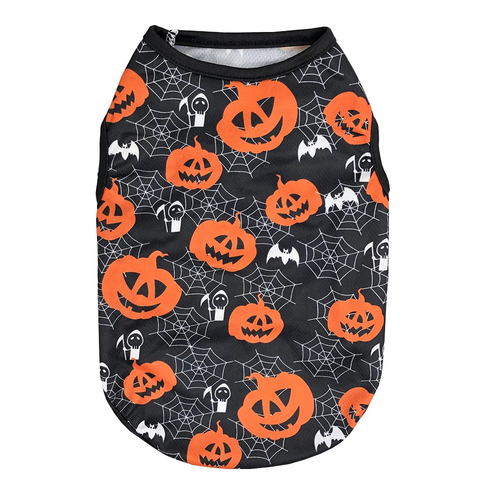 Halloween Print Dog Vest Clothes For Small Medium Dogs