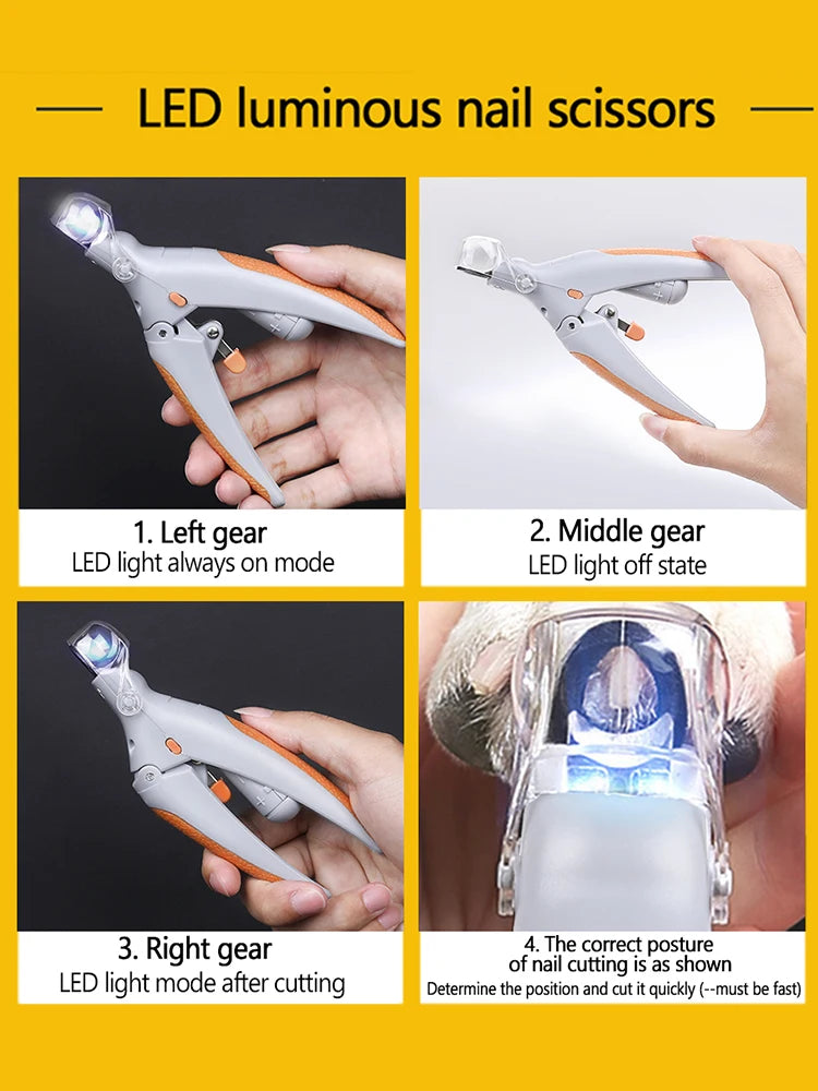 Professional Pet Nail Clipper with LED