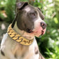 Mocne metalowe obroże dla psów ze stali nierdzewnej, duża obroża treningowa dla dużych psów, Pitbull Bulldog, srebrno-złota obroża wystawowa 