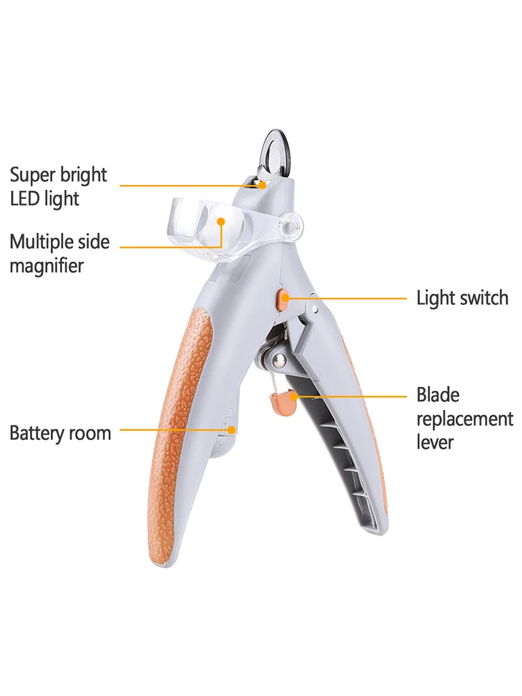 Professional Pet Nail Clipper with LED