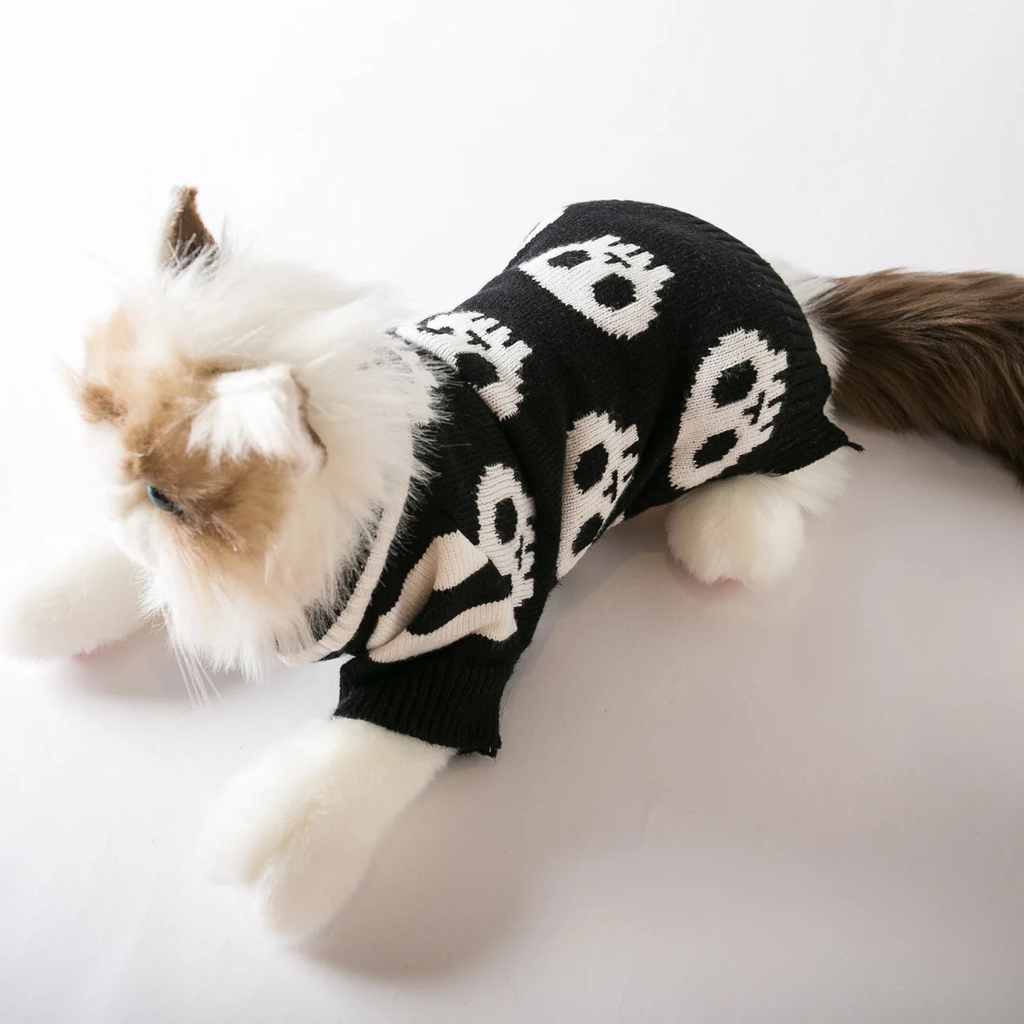 Halloween Pet Costume Skull Knitted Sweater S