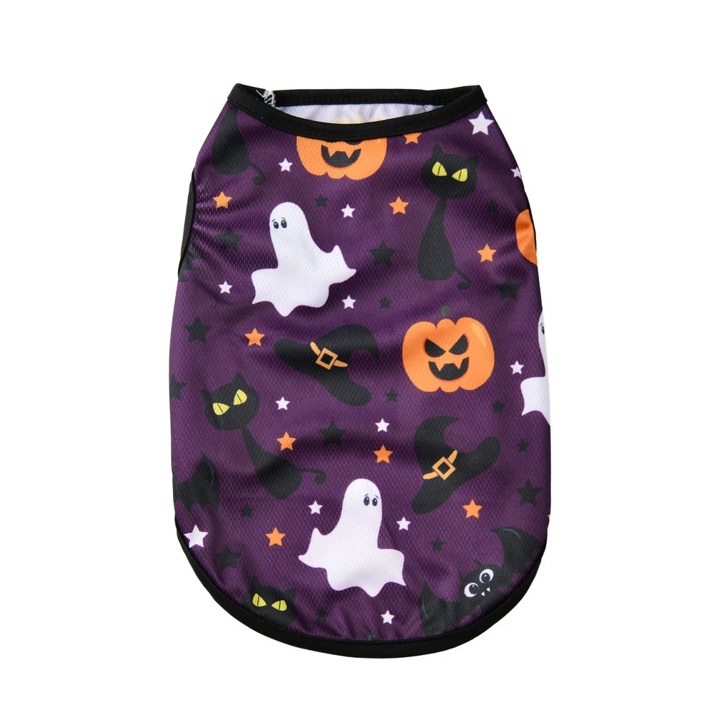 Halloween Print Dog Vest Clothes For Small Medium Dogs