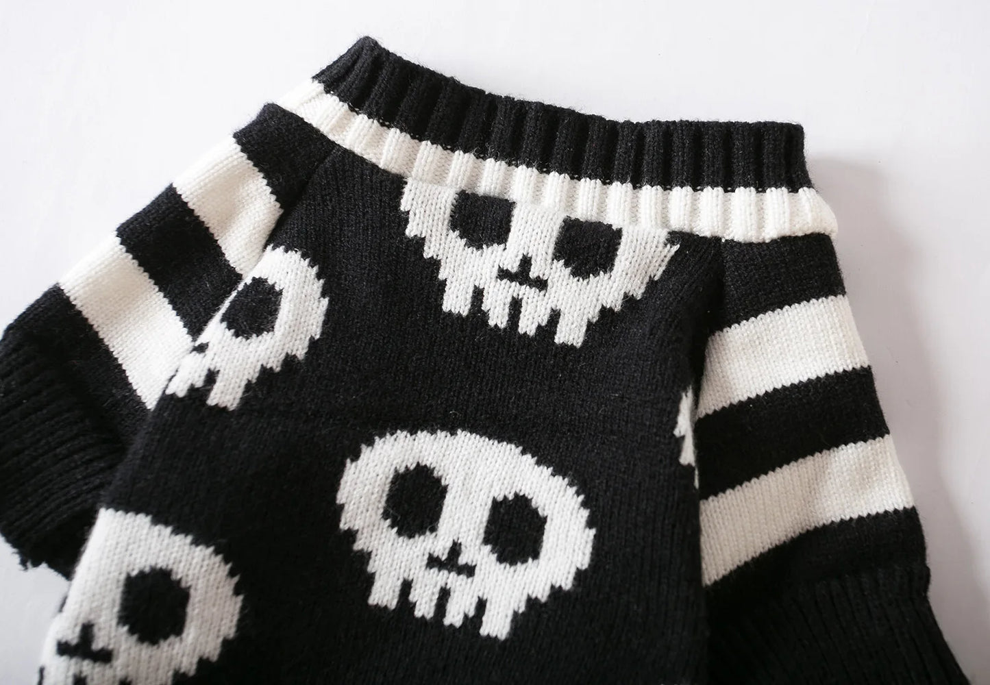 Halloween Pet Costume Skull Knitted Sweater S