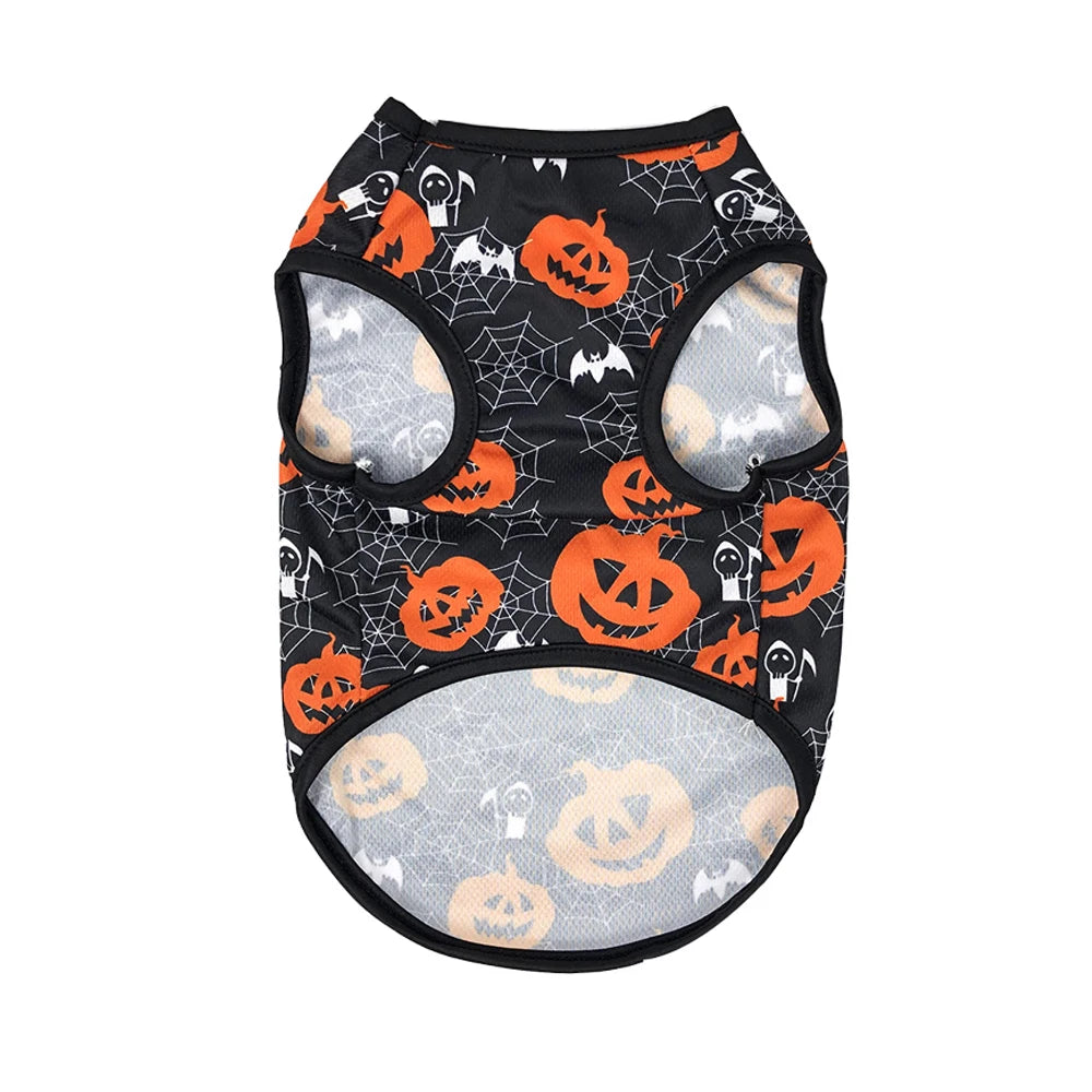 Halloween Print Dog Vest Clothes For Small Medium Dogs