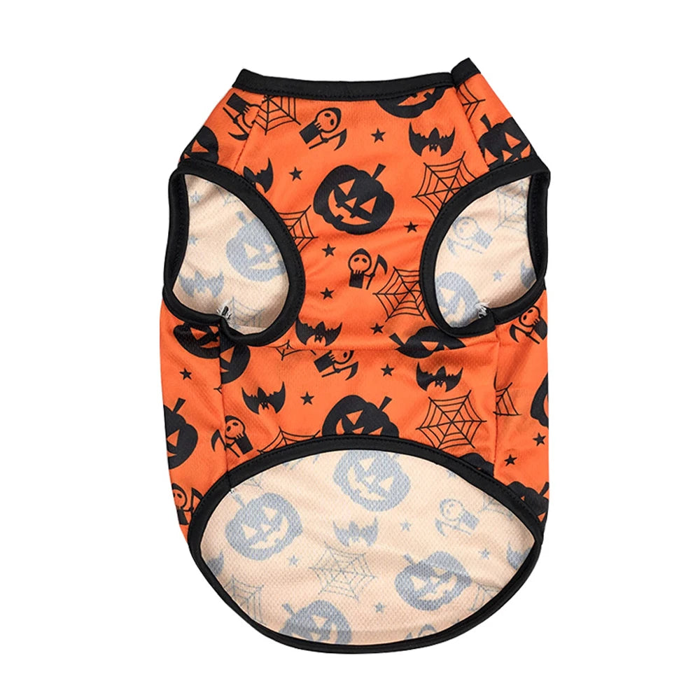 Halloween Print Dog Vest Clothes For Small Medium Dogs