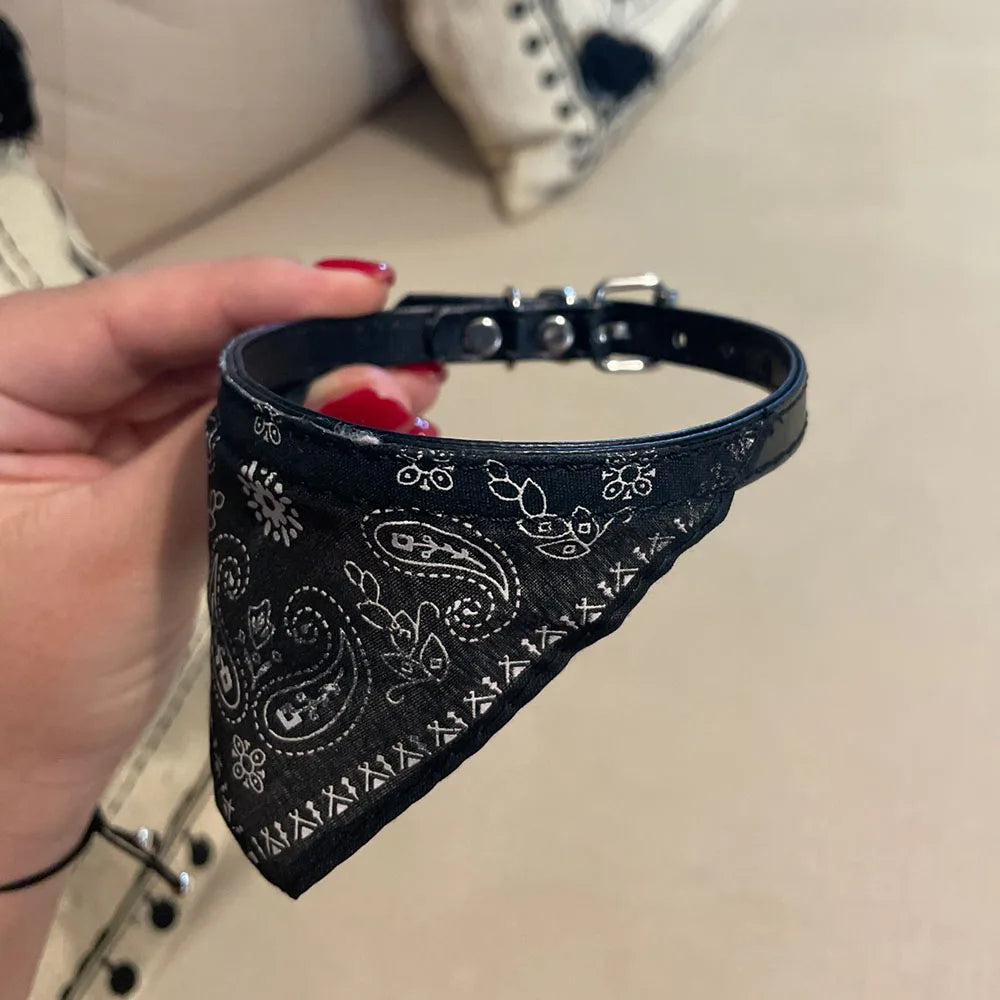 Cute Printed Bandana Cat Collar