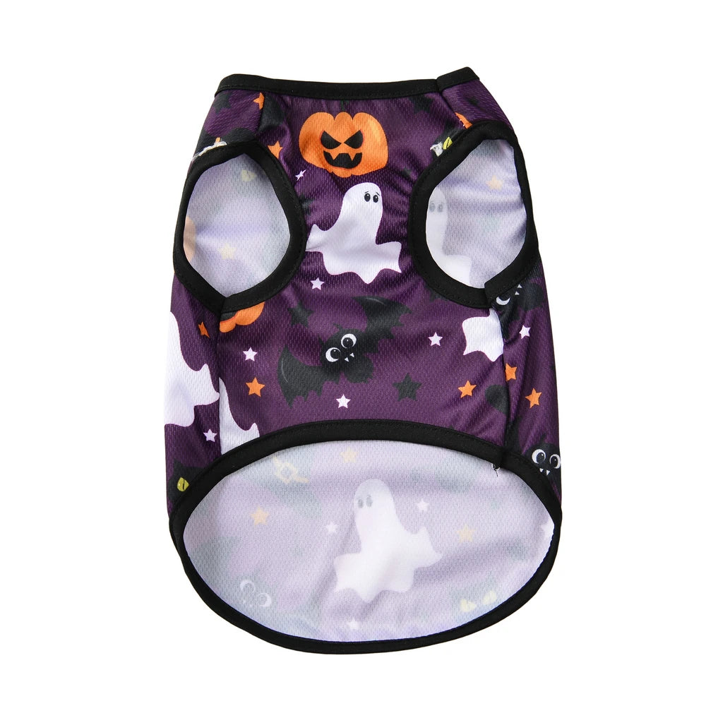 Halloween Print Dog Vest Clothes For Small Medium Dogs