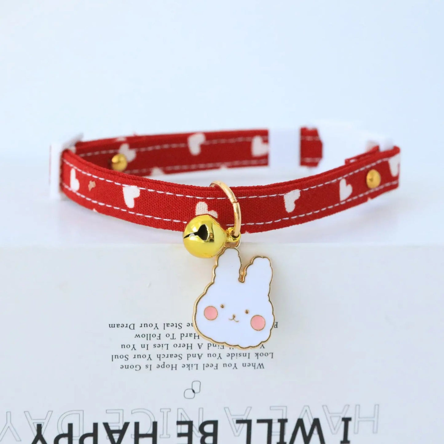Small Cat Necklace Neck Collar Safety Breakaway Heart shape Dog Tie Adjustable Strap for Puppy Kittens collar with bell