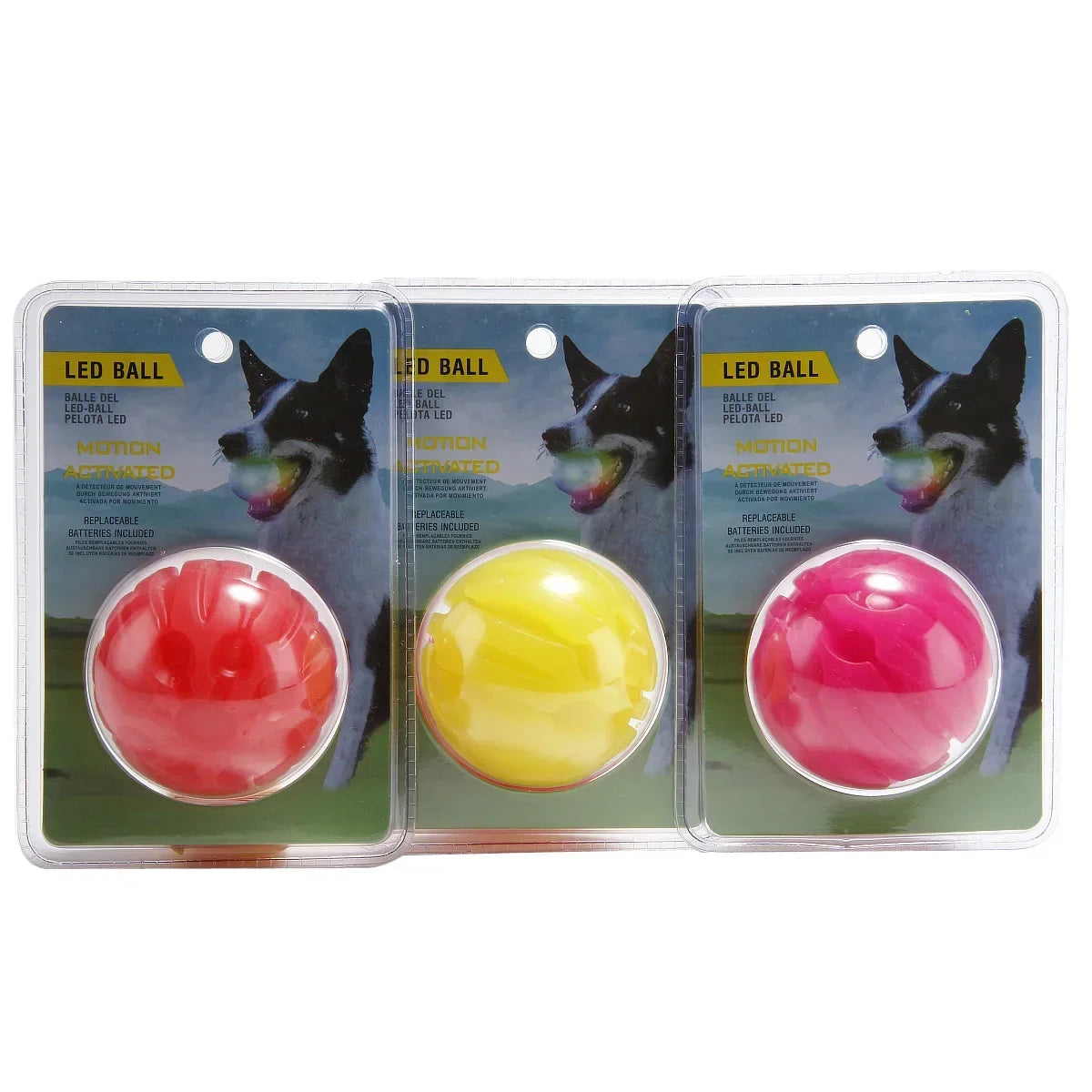 LED glowing pet dog biting ball