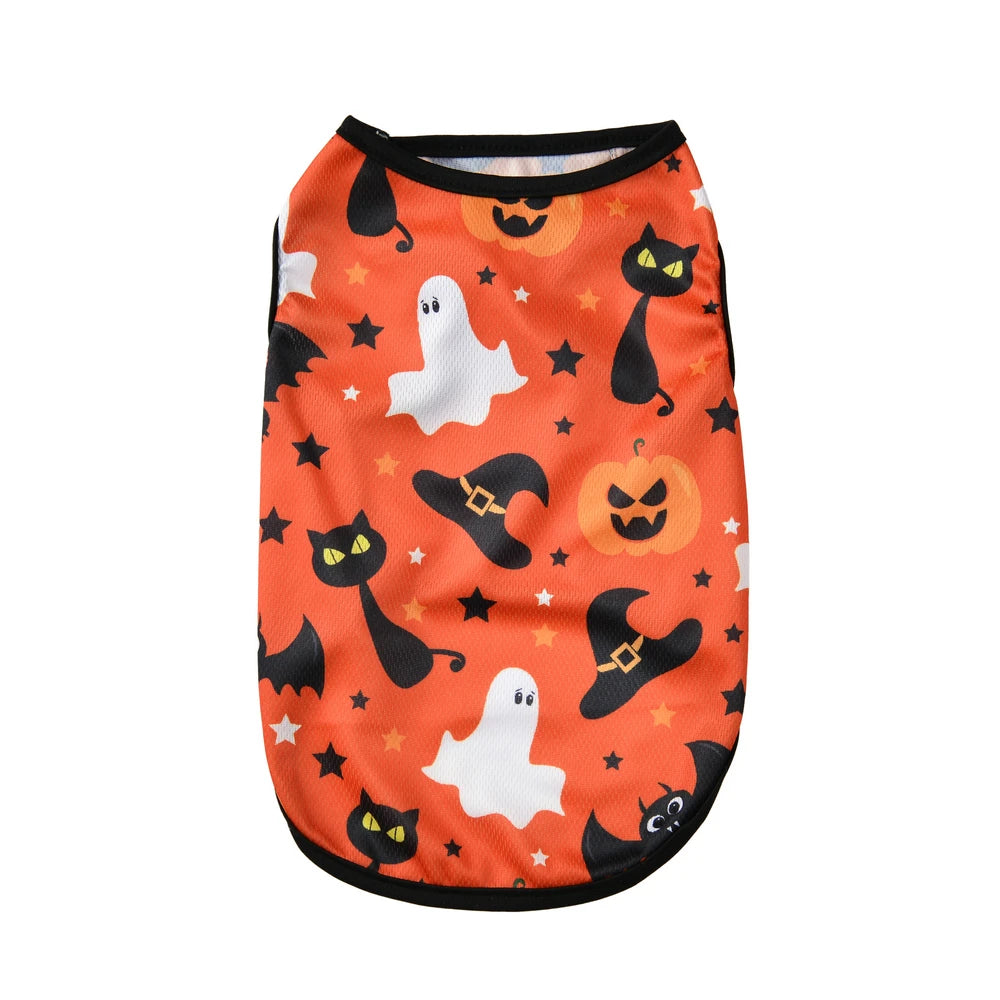 Halloween Print Dog Vest Clothes For Small Medium Dogs