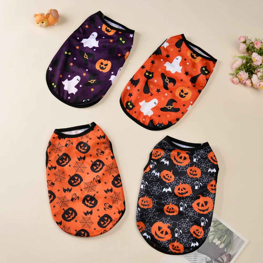 Halloween Print Dog Vest Clothes For Small Medium Dogs