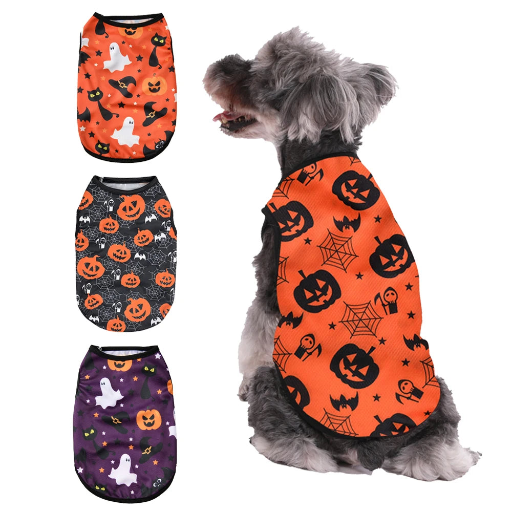 Halloween Print Dog Vest Clothes For Small Medium Dogs