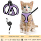Cat Harness and Leash for Walking Escape Proof, Adjustable Kitten Vest Harness Reflective Soft Mesh Puppy Harness for Outdoor, C