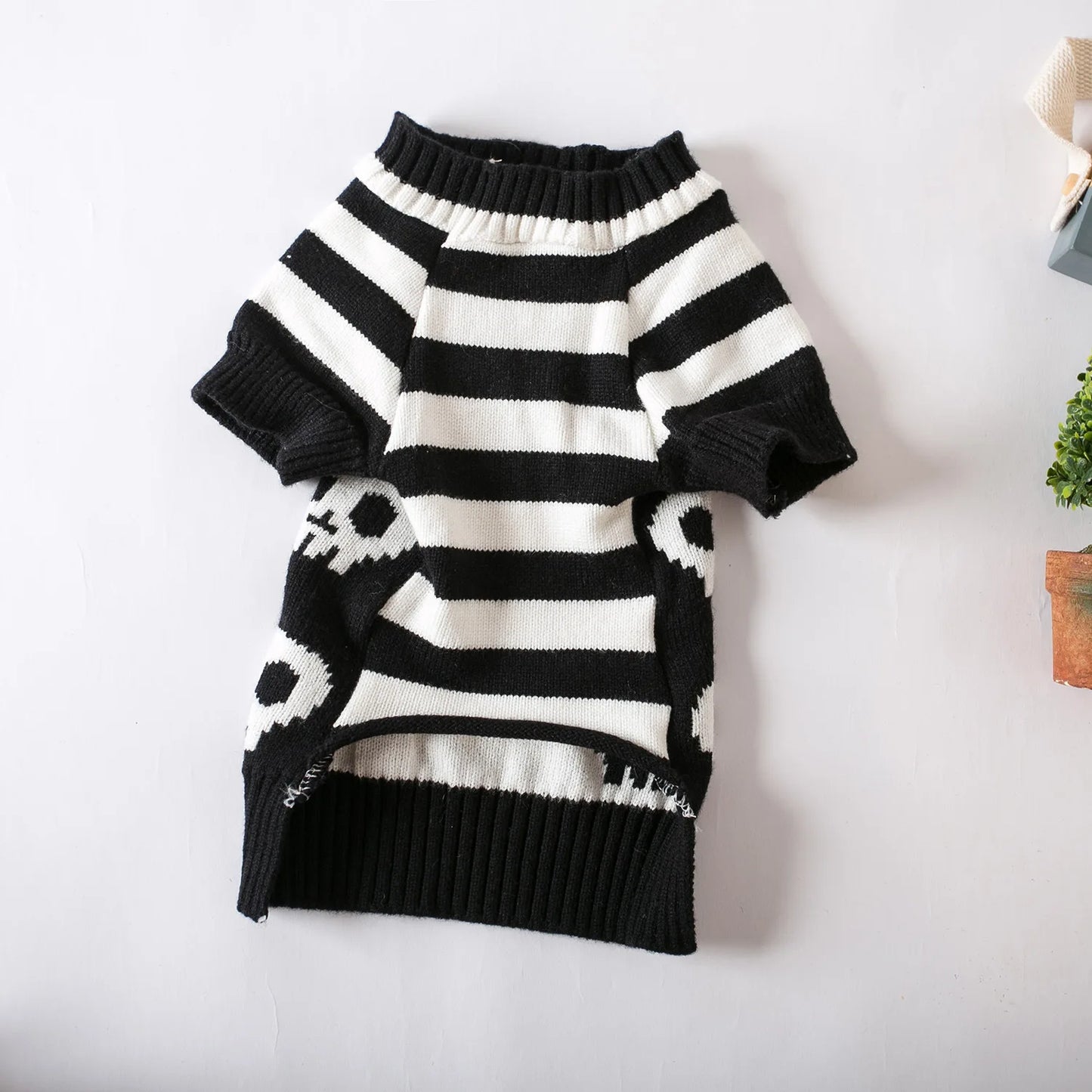 Halloween Pet Costume Skull Knitted Sweater S