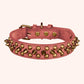 Vintage brass rivet heavy-duty adjustable pet dog collar, round head rivet paired with wear-resistant PU leather.