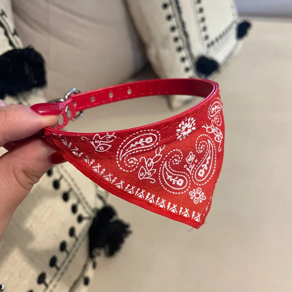 Cute Printed Bandana Cat Collar