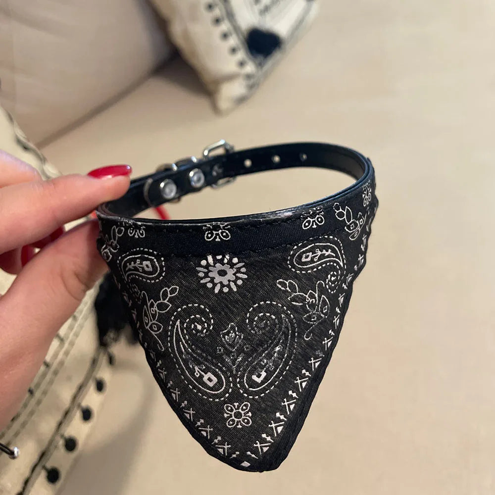 Cute Printed Bandana Cat Collar